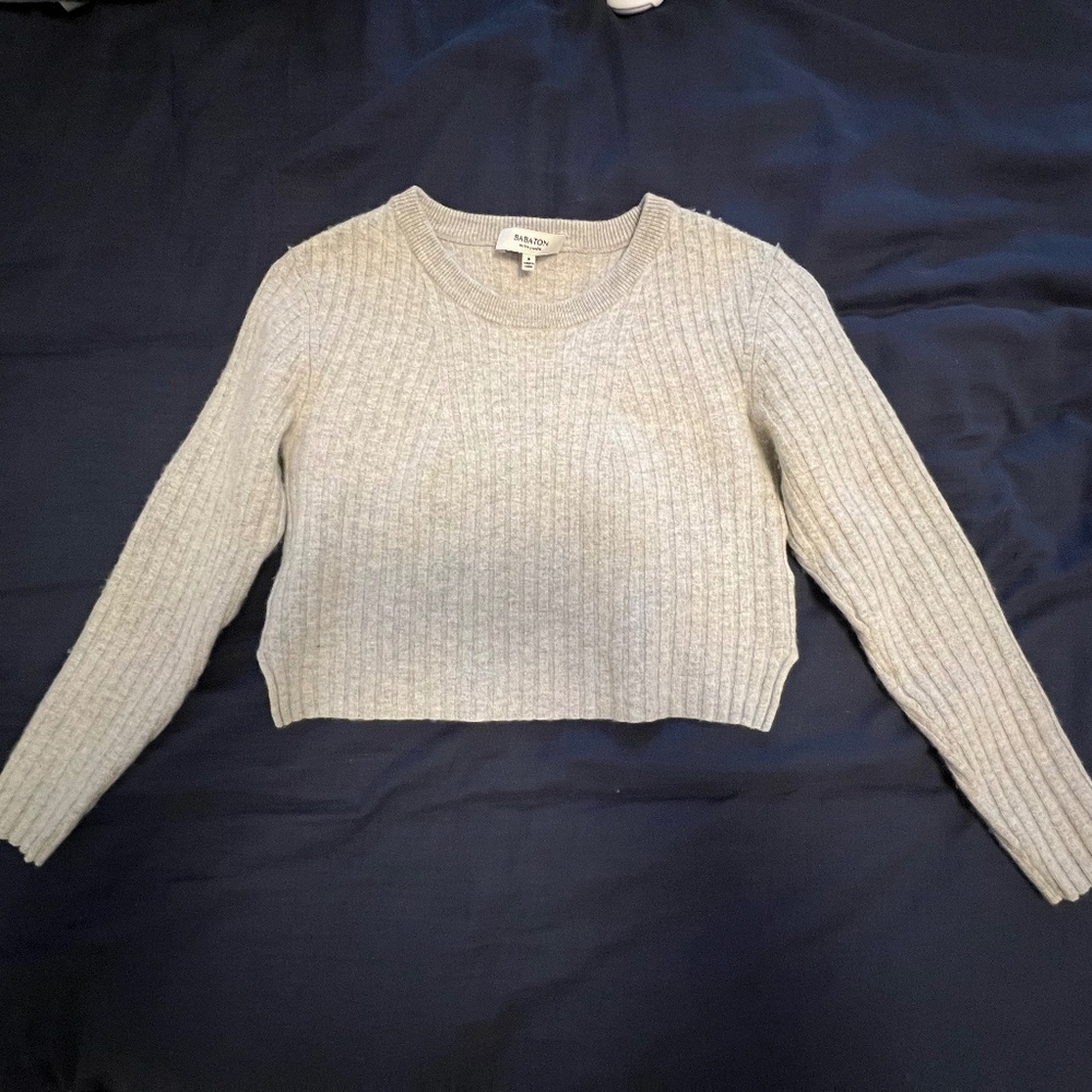 Babaton Wool and Linen Crop Sweater